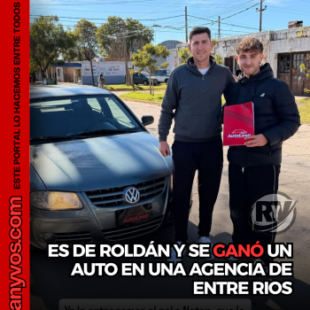 Un vecino de Roldán ganó un auto en un sorteo y se lo entregaron en la ciudad